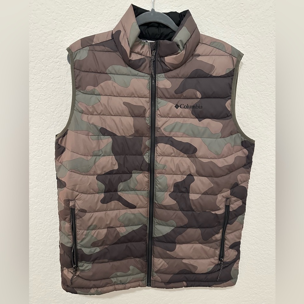 Columbia Men's Camo Packable Puffer Vest - Green, Brown, Tan